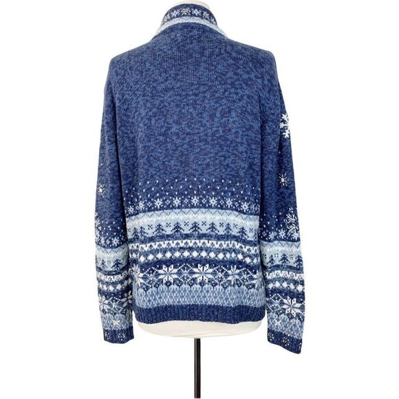 Tiara Cardigan Sweater Blue Small Winter Christmas - Picture 3 of 8
